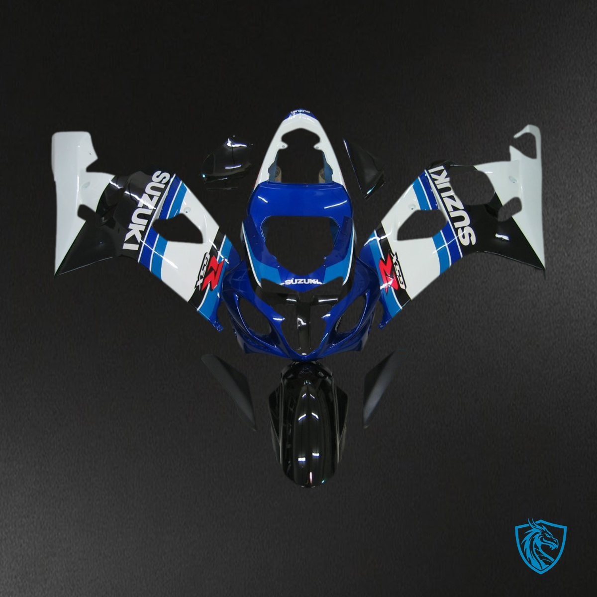 Suzuki GSXR 600 750 (2004-2005) Blue, White & Black - Custom ABS Fairing Kit