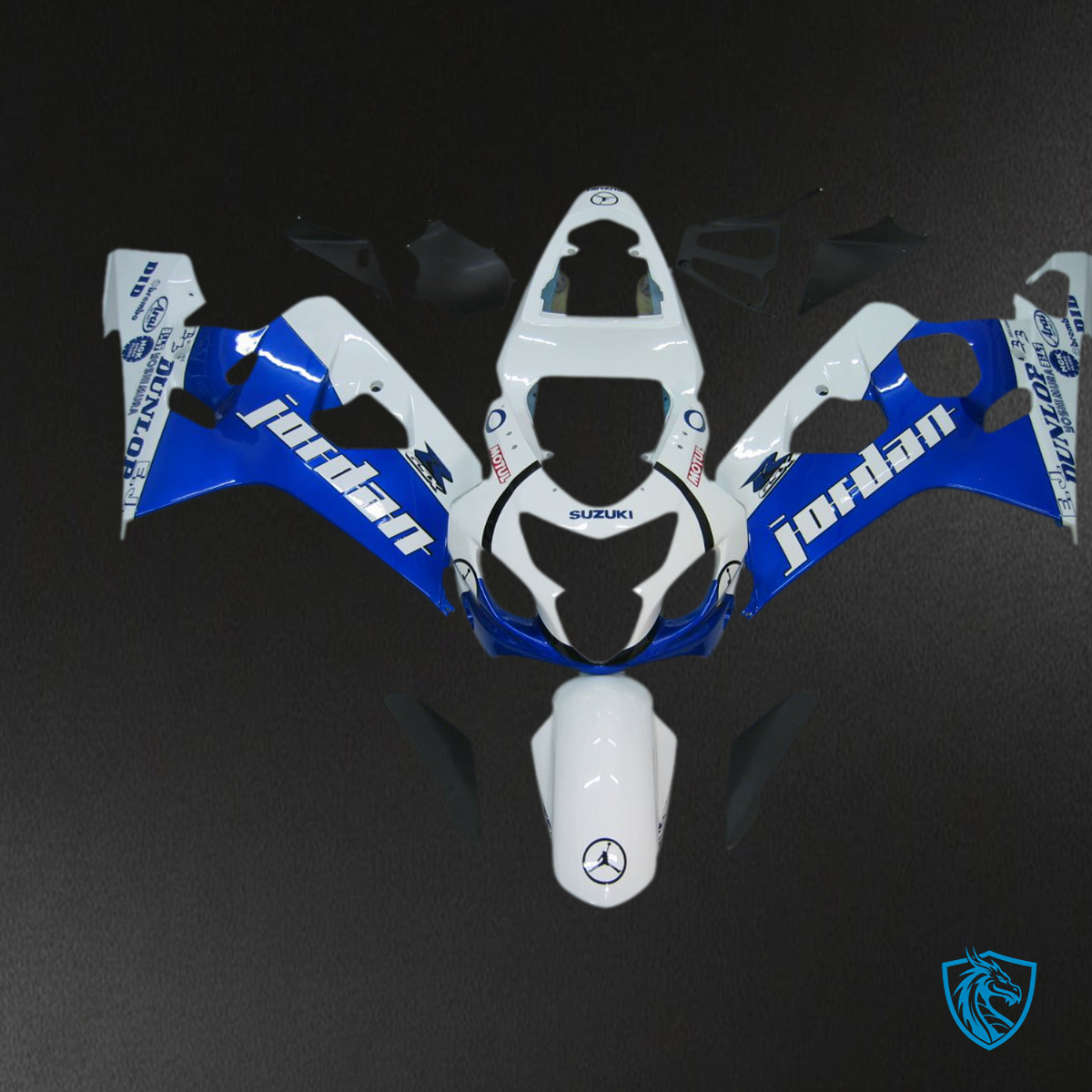 Suzuki GSXR 600 750 (2004-2005) Blue & White - MERGEment Motorcycle Fairings Kit