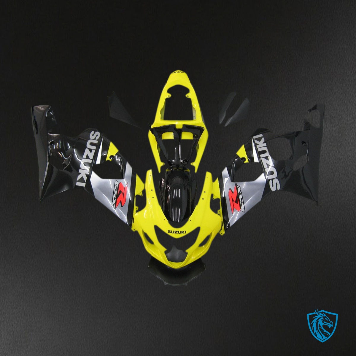 Suzuki GSXR 600 750 (2004-2005) Yellow, Black & Silver - Custom ABS Fairing Kit