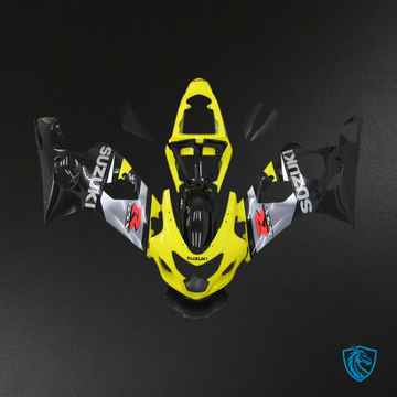 Suzuki GSXR 600 750 (2004-2005) Yellow, Black & Silver - Custom ABS Fairing Kit