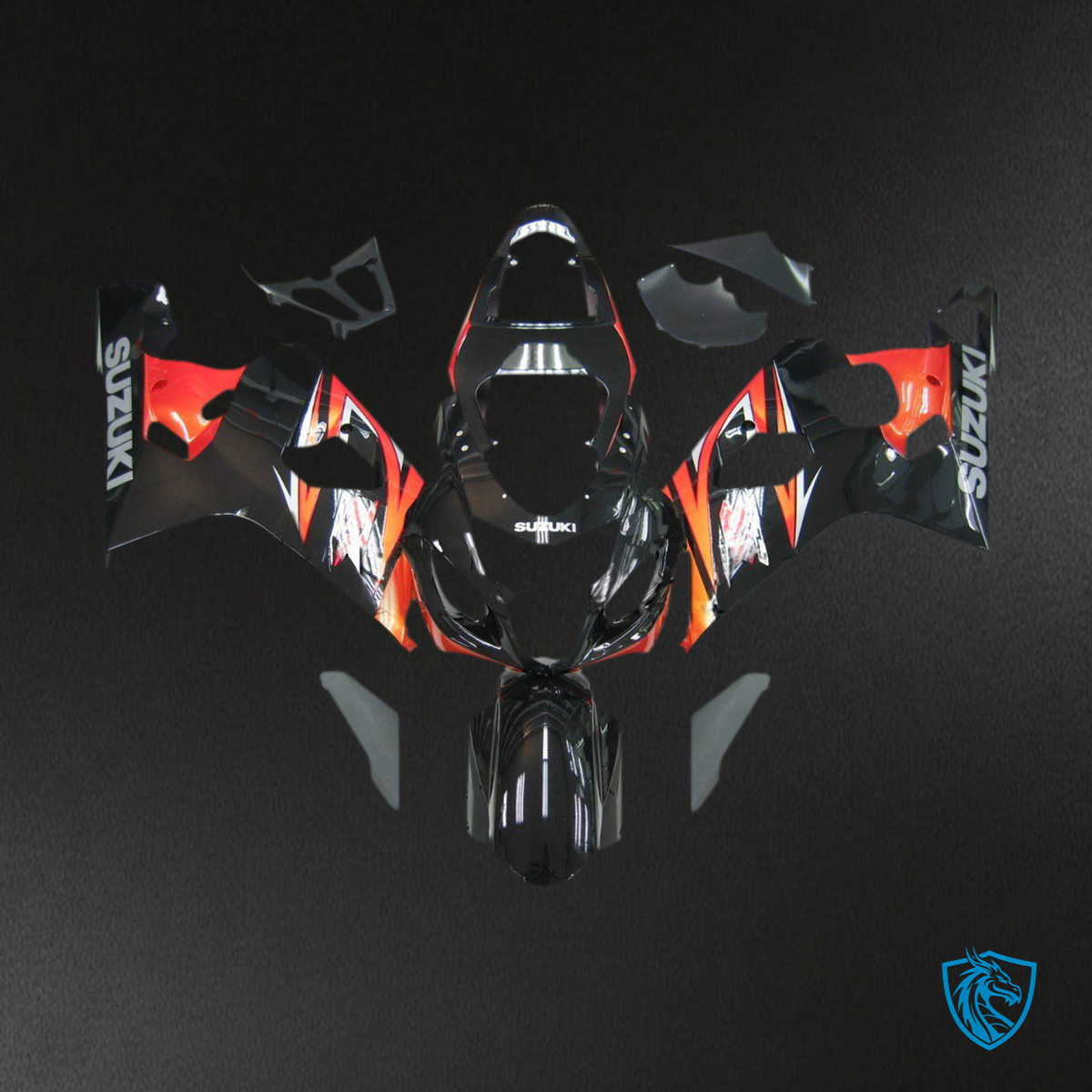 Suzuki GSXR 600 750 (2004-2005) Orange & Black - MERGEment Motorcycle Fairings Kit