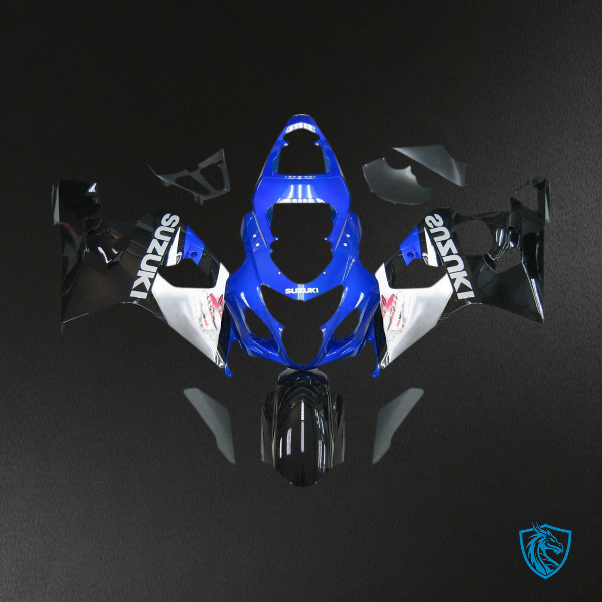 Suzuki GSXR 600 750 (2004-2005) Gloss Blue, White & Black Fairing Kit | ABS Bodywork