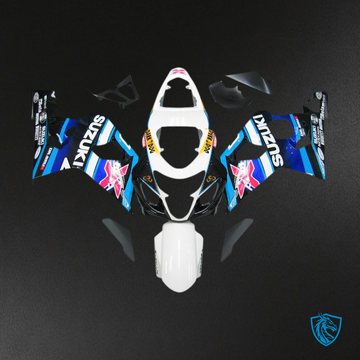 Suzuki GSXR 600 750 (2004-2005) White, Blue & Black - Custom ABS Fairing Kit