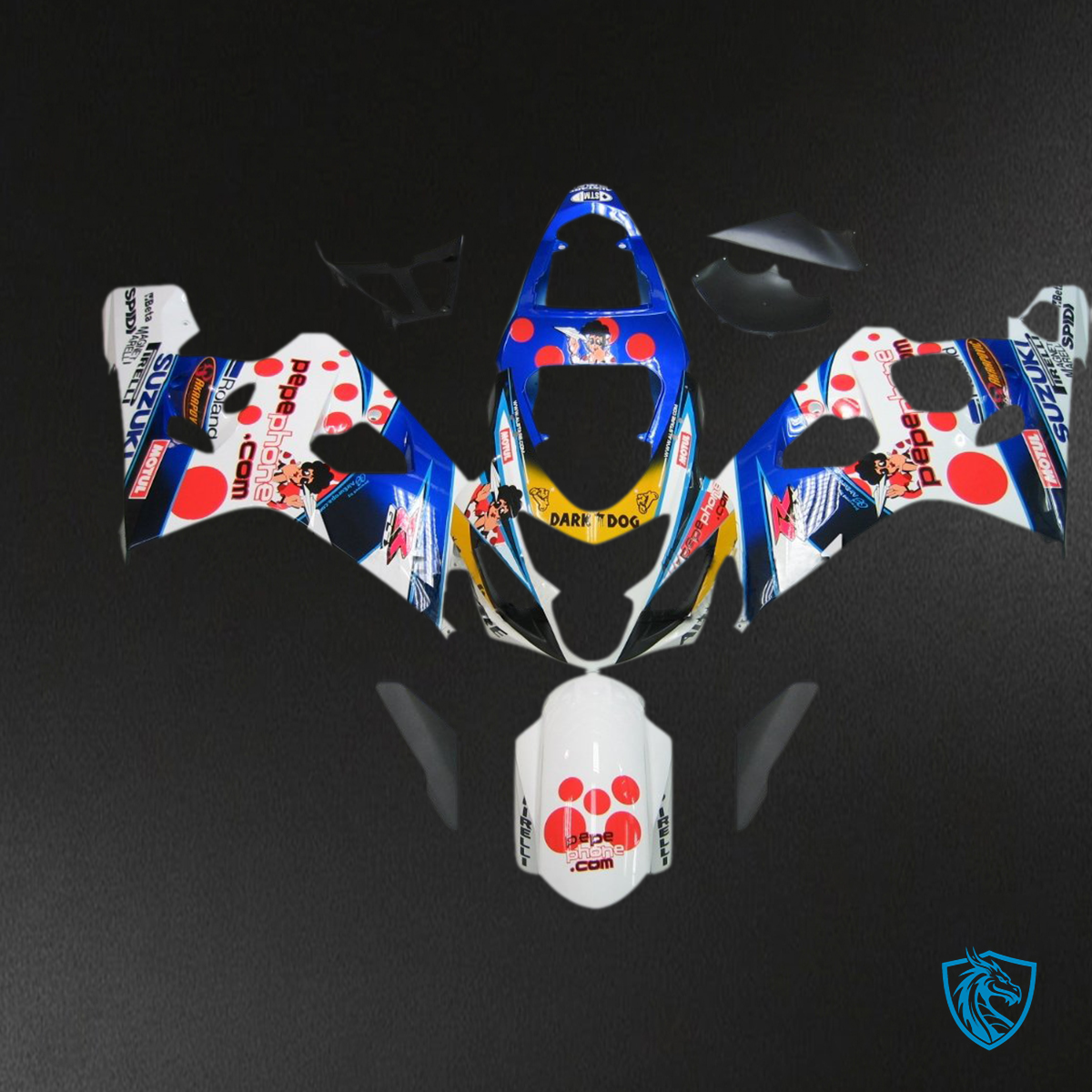 Suzuki GSXR 600 750 (2004-2005) Red, Blue & White Fairing Kit - Aftermarket ABS Bodywork