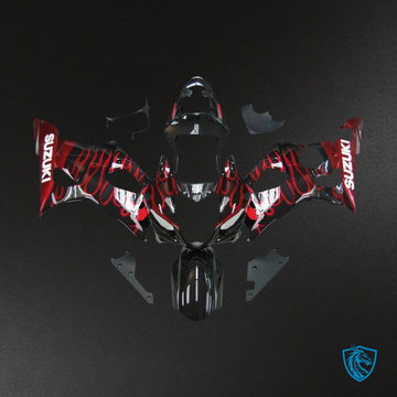 Suzuki GSXR 600 750 (2004-2005) Gloss Red & Black Fairing Kit - Aftermarket ABS Bodywork