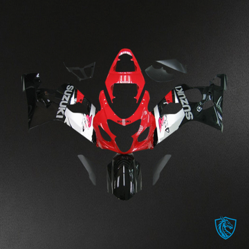 Suzuki GSXR 600 750 (2004-2005) Black, White & Red Fairing Kit | ABS Bodywork