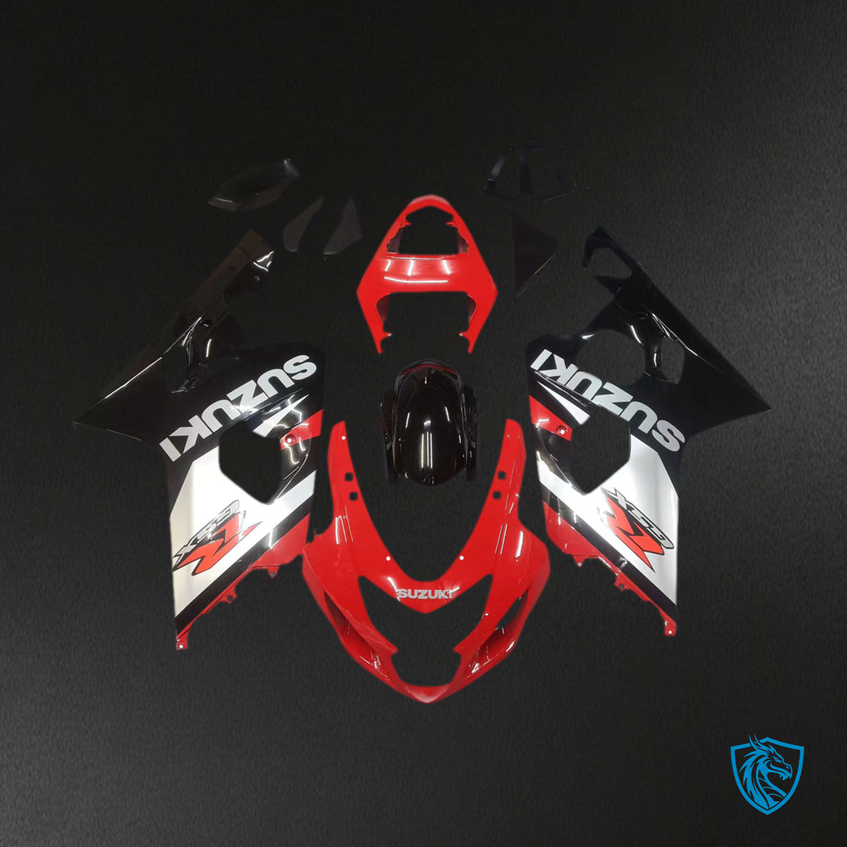 Suzuki GSXR 600 750 (2004-2005) White & Red - MERGEment Motorcycle Fairings Kit