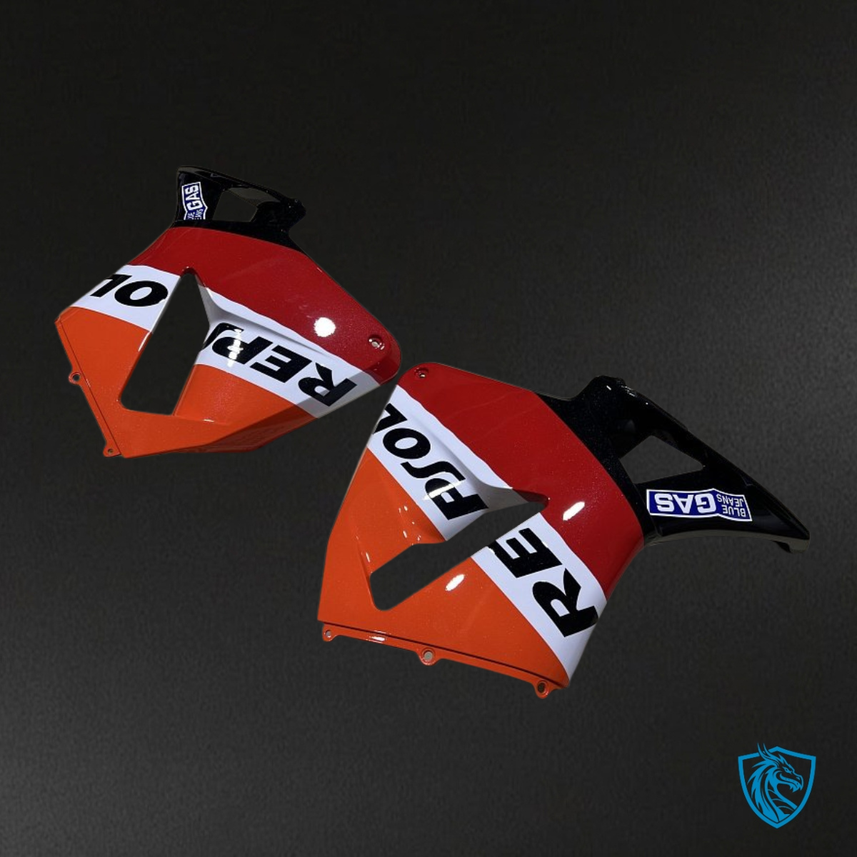 Honda CBR600RR (2005-2006) Black, Orange & Gloss Red Repsol - Custom ABS Fairing Kit