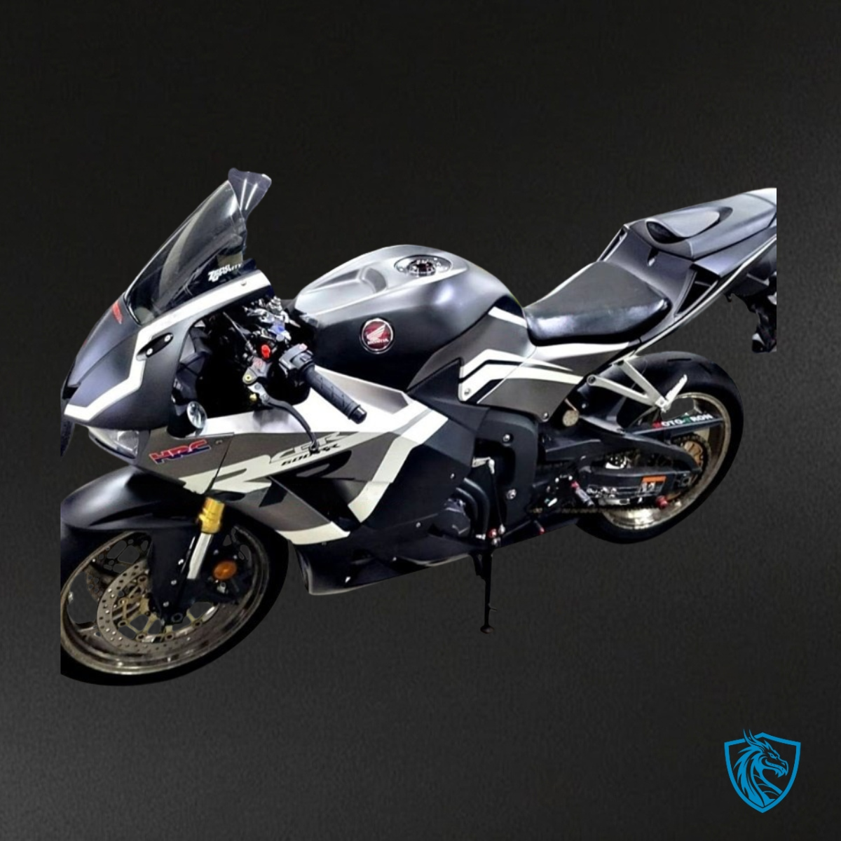 Honda CBR600RR (2013-2018) Black & White Stripes - Custom ABS Fairing Kit