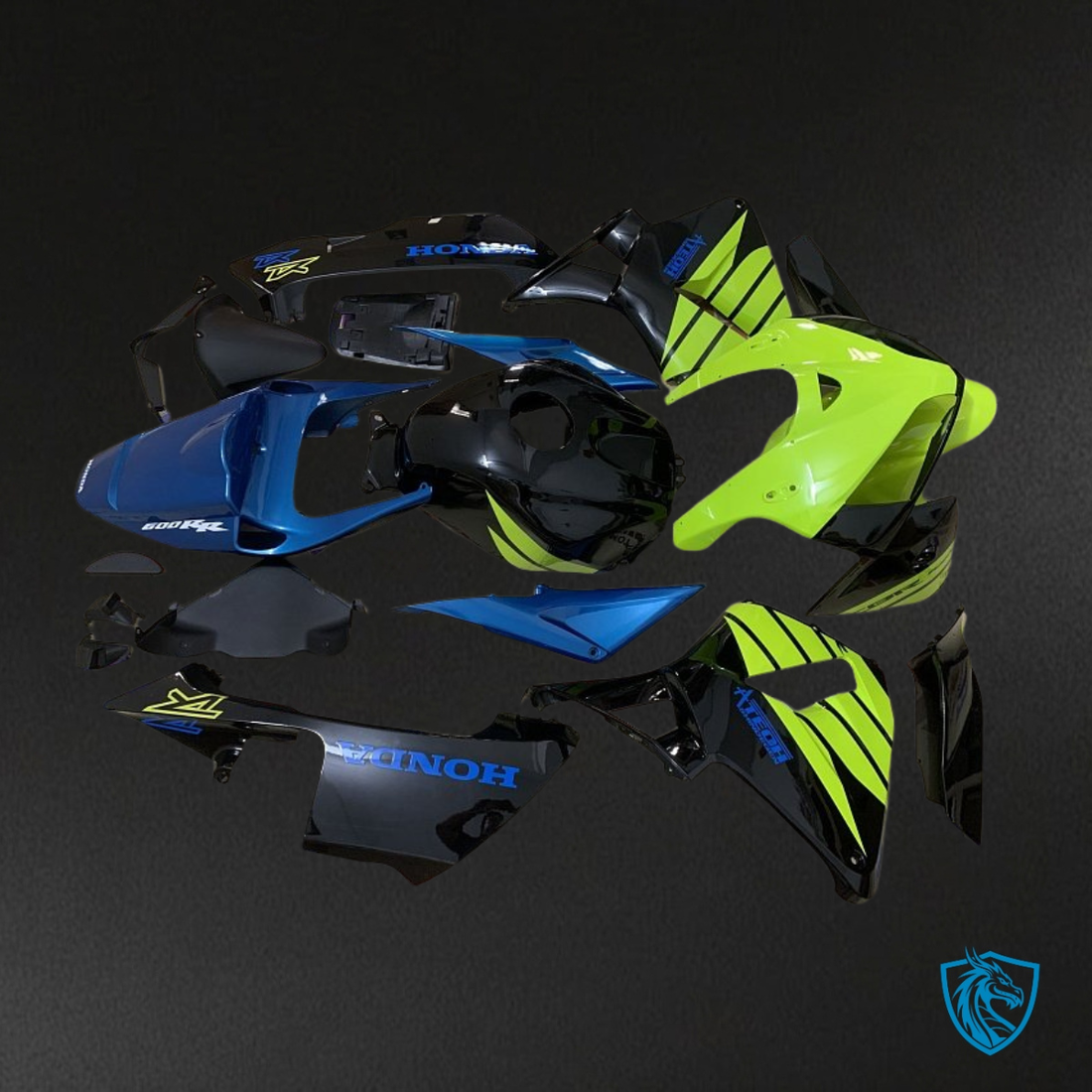 Honda CBR600RR (2005-2006) Blue, Black & Green Fairing Kit | ABS Bodywork
