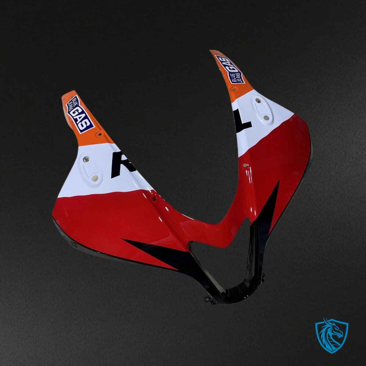 Honda CBR600RR (2007-2008) Black, Orange & White Repsol - Custom ABS Fairing Kit