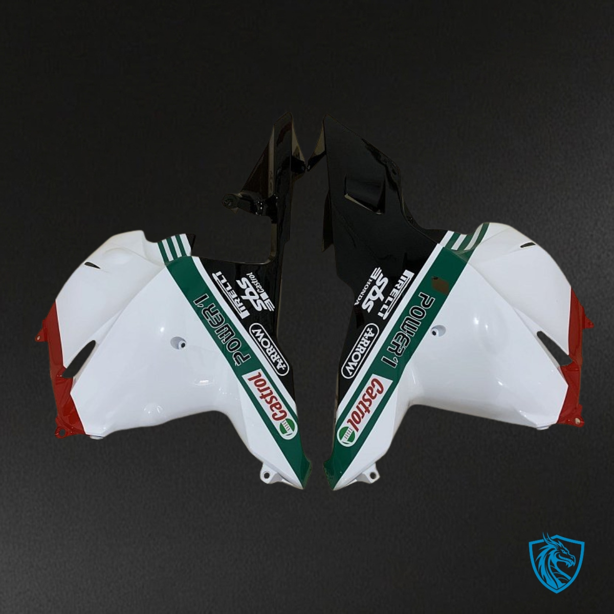 Honda CBR600RR (2009-2012) White, Black & Red - Custom ABS Fairing Kit