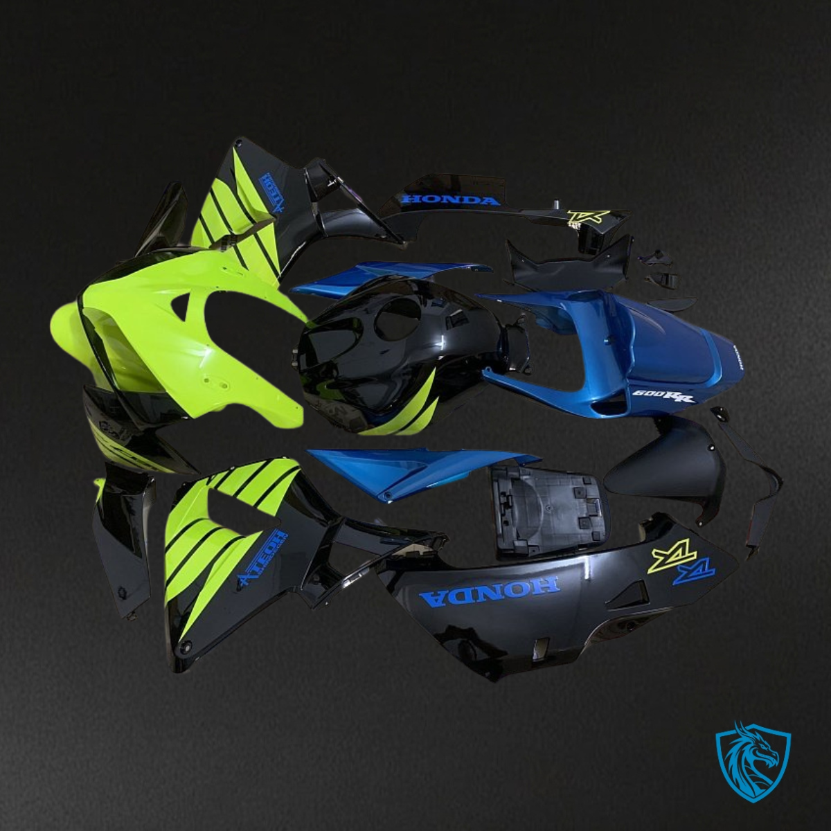 Honda CBR600RR (2005-2006) Blue, Black & Green Fairing Kit | ABS Bodywork