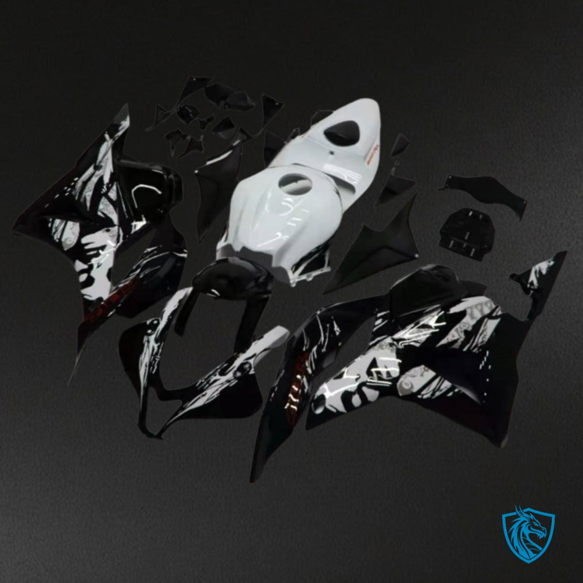 Honda CBR600RR (2009-2012) Gloss White & Black Fairing Kit - Aftermarket ABS Bodywork