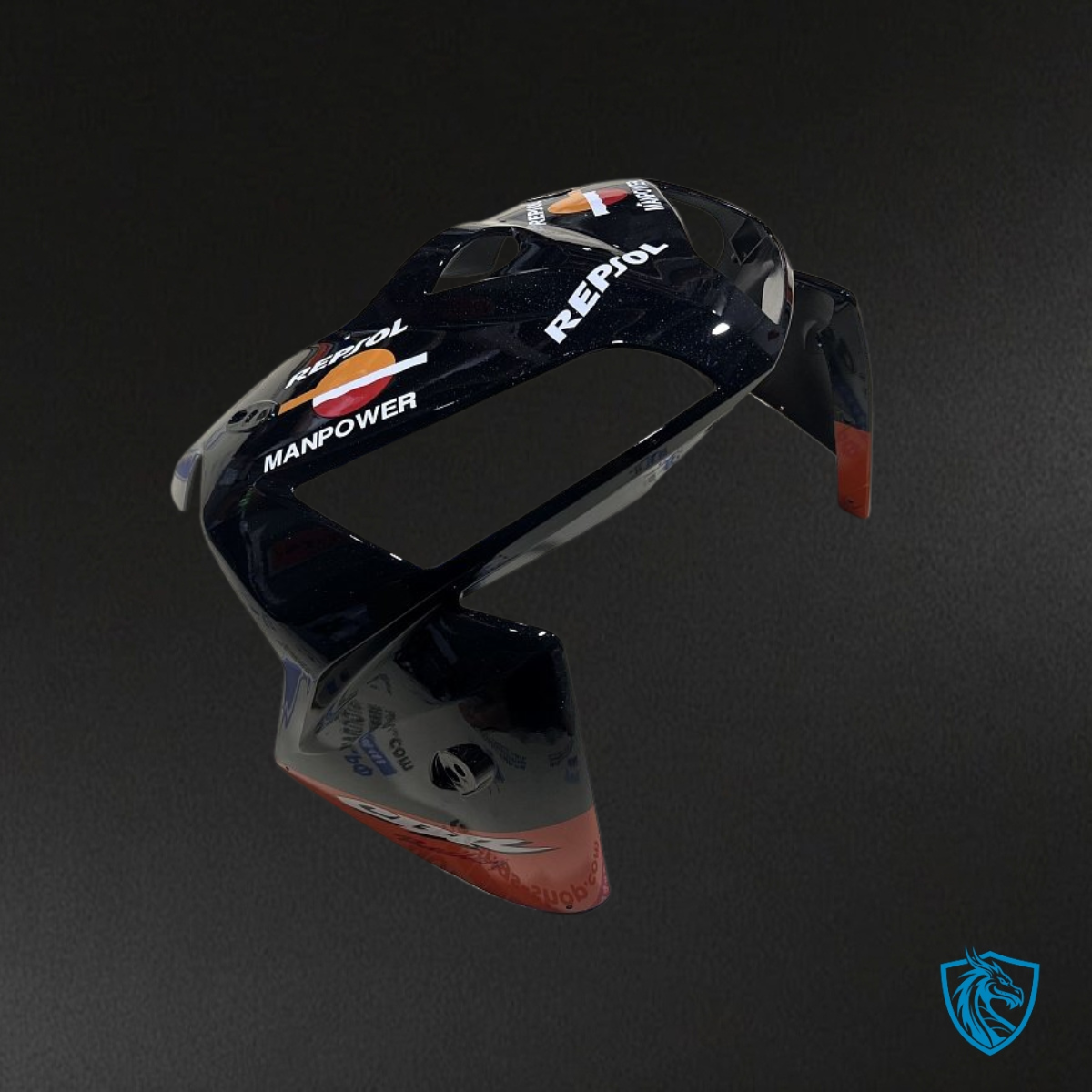 Honda CBR600RR (2005-2006) Black, Orange & Gloss Red Repsol - Custom ABS Fairing Kit