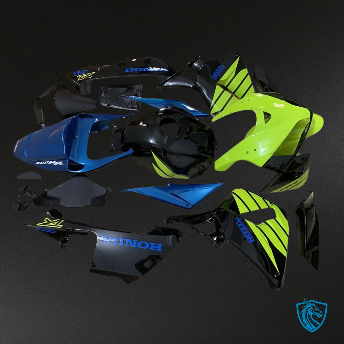 Honda CBR600RR (2005-2006) Black, Blue & Green Fairing Kit | ABS Bodywork