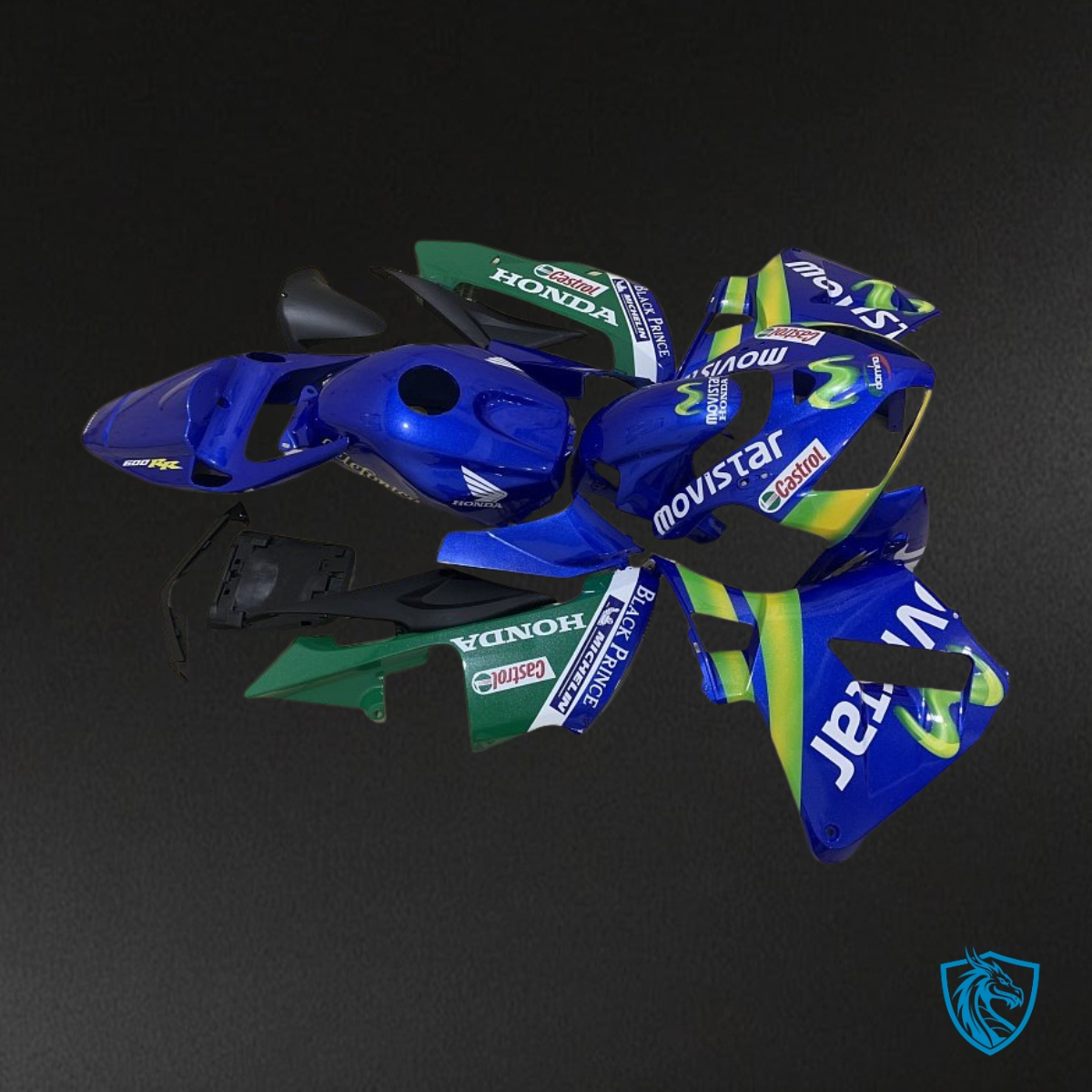 Honda CBR600RR (2005-2006) Blue & Green Movistar - Custom ABS Fairing Kit