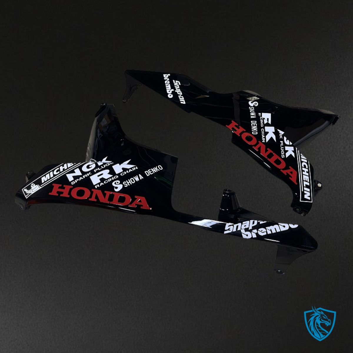 Honda CBR600RR (2007-2008) Black, Orange & White Repsol - Custom ABS Fairing Kit