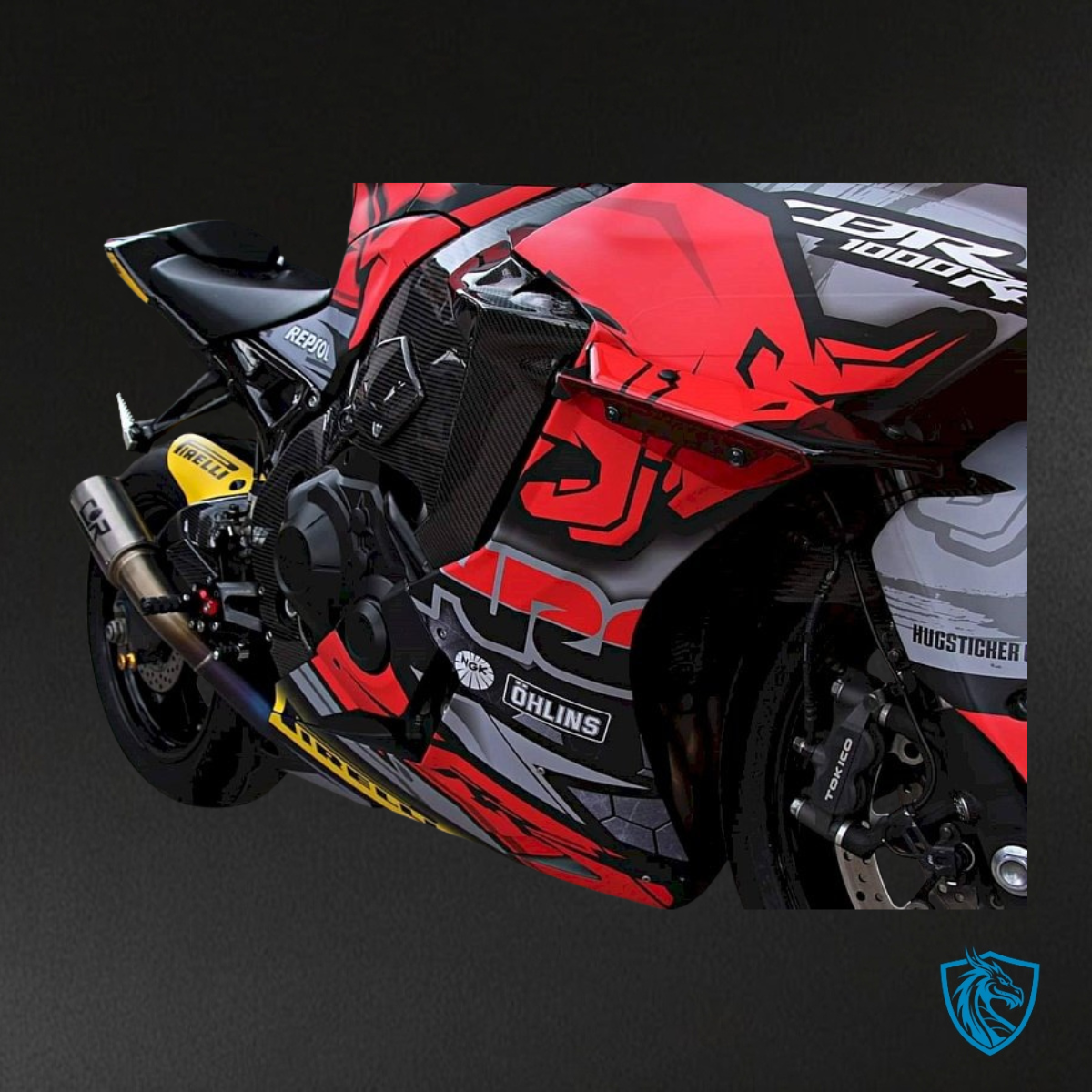 Honda CBR600RR (2003-2004) Red & Black Red Bull Fairing Kit | ABS Bodywork