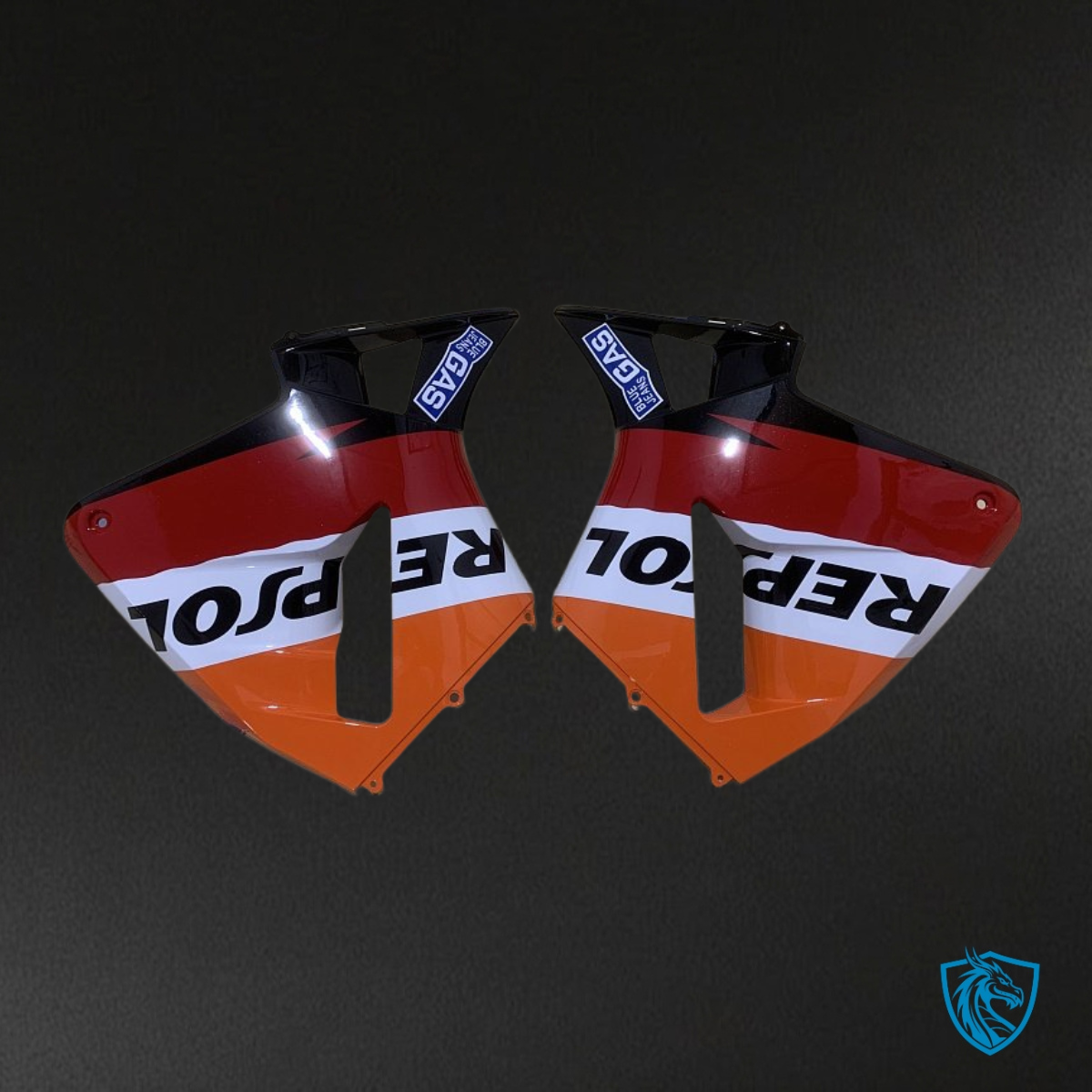 Honda CBR600RR (2003-2004) Black, Orange & Red Repsol - Custom ABS Fairing Kit