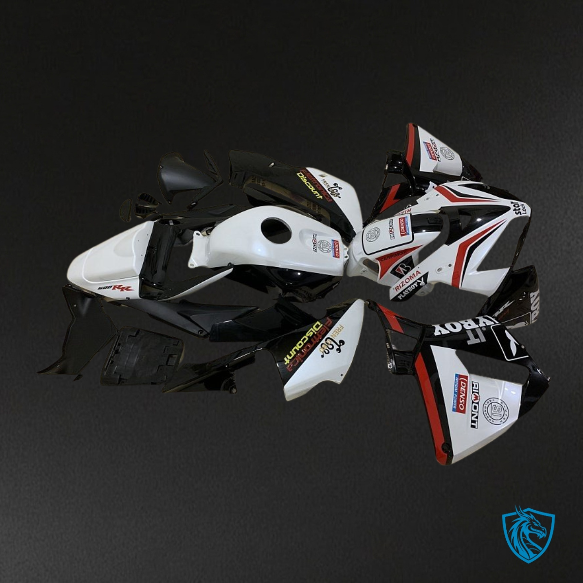 Honda CBR600RR (2005-2006) White & Black Play Boy Fairing Kit | ABS Bodywork