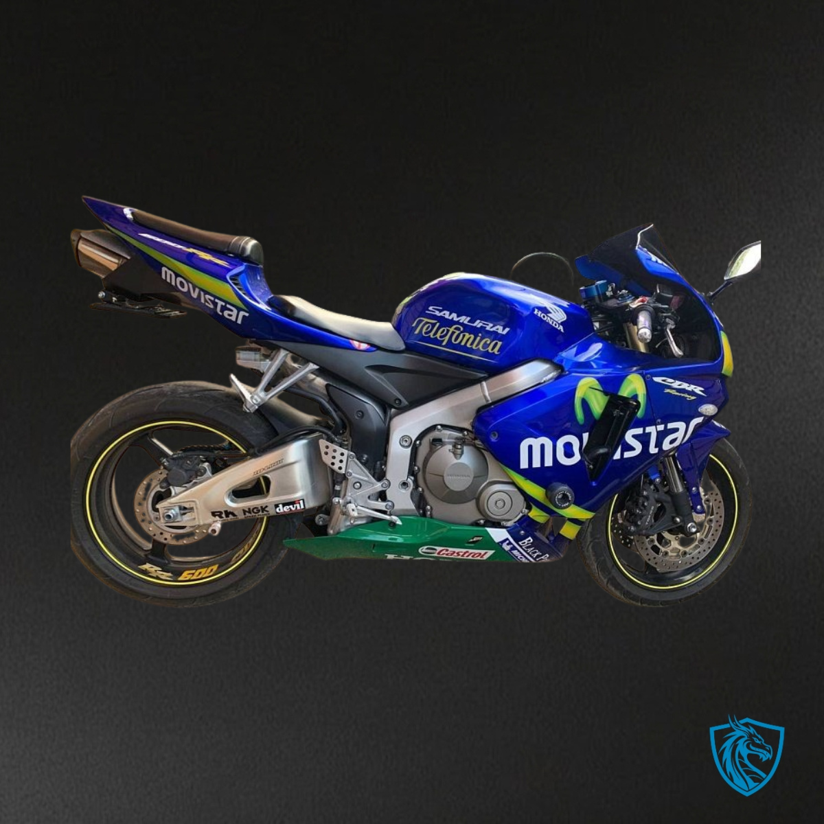Honda CBR600RR (2005-2006) Blue & Green Movistar - Custom ABS Fairing Kit