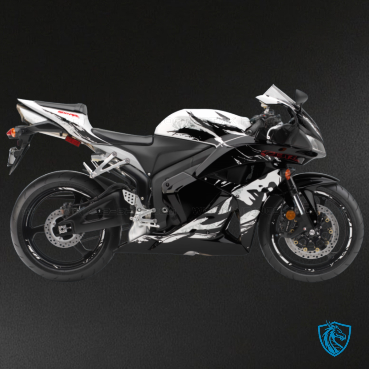 Honda CBR600RR (2009-2012) Gloss White & Black Fairing Kit - Aftermarket ABS Bodywork