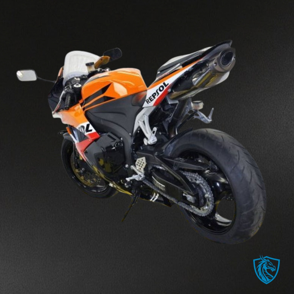 Honda CBR600RR (2007-2008) Black, Orange & White Repsol - Custom ABS Fairing Kit