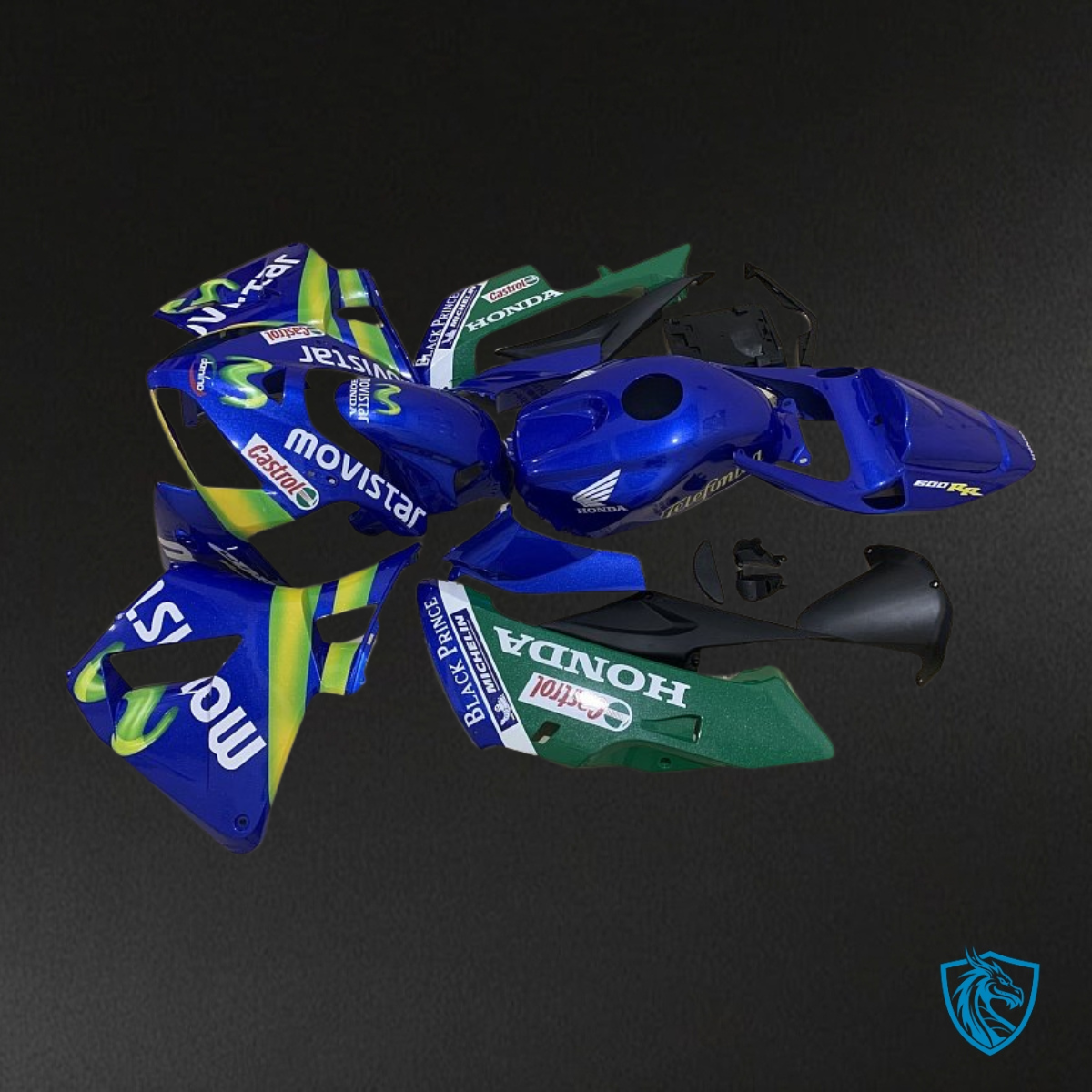 Honda CBR600RR (2005-2006) Blue & Green Movistar - Custom ABS Fairing Kit