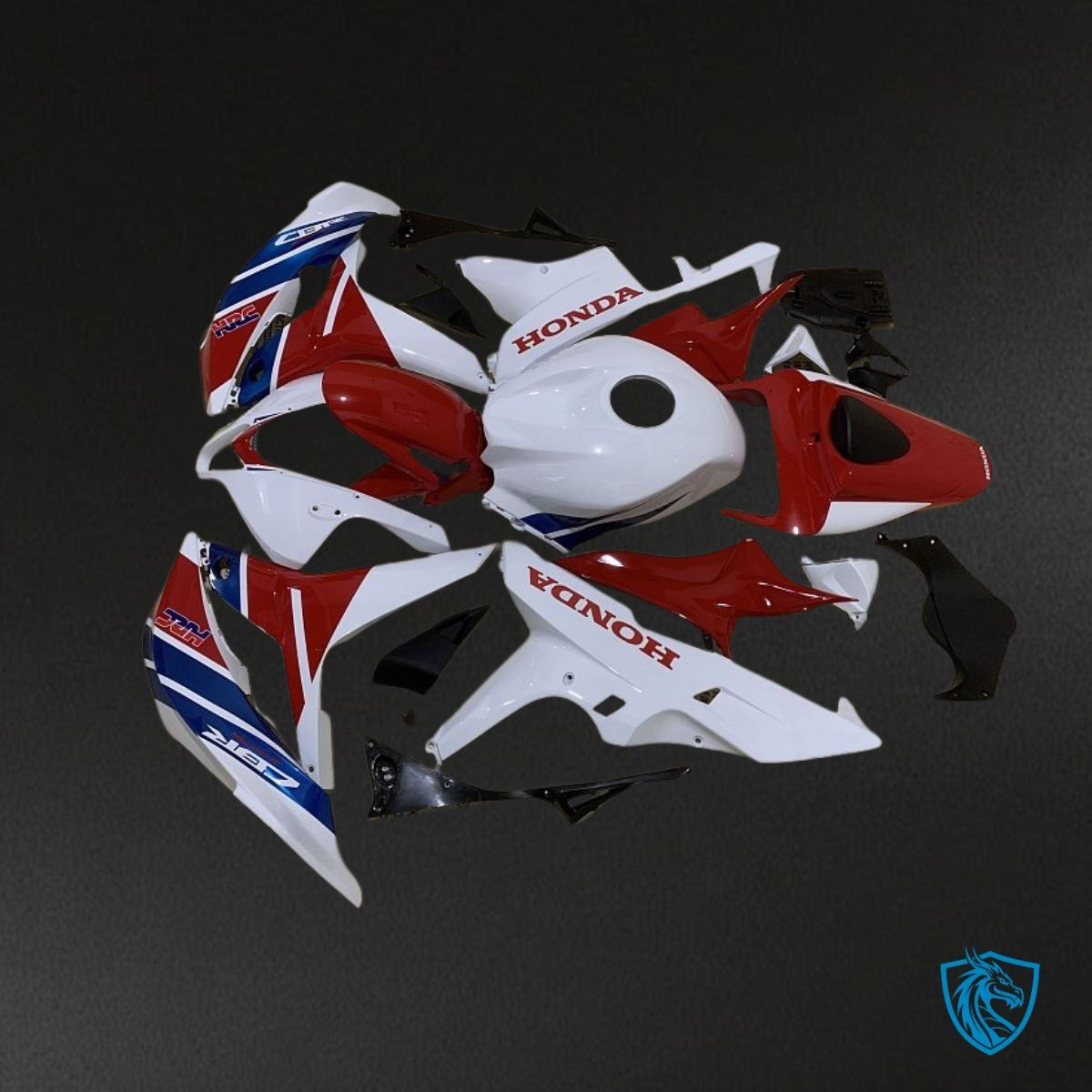 Honda CBR600RR (2007-2008) Glossy White, Blue & Red - MERGEment Motorcycle Fairings Kit