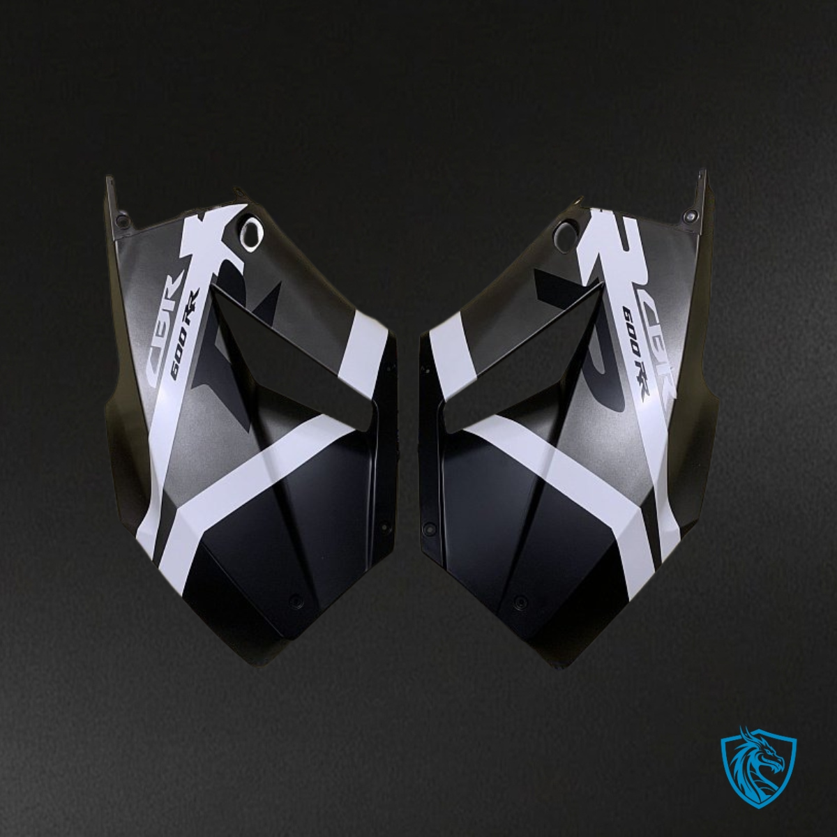 Honda CBR600RR (2013-2018) Black & White Stripes - Custom ABS Fairing Kit
