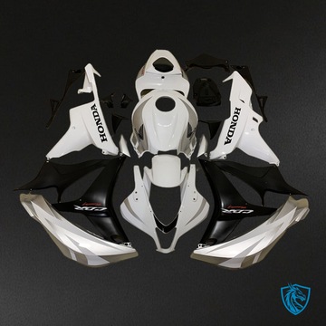 Honda CBR600RR (2007-2008) White, Black & Silver - Custom ABS Fairing Kit