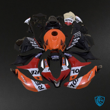 Honda CBR600RR (2009-2012) Black, Orange & Red Repsol - MERGEment Motorcycle Fairings Kit
