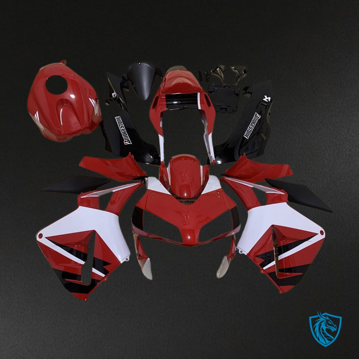 Honda CBR600RR (2003-2004) Gloss Red, White & Black Fairing Kit | ABS Bodywork