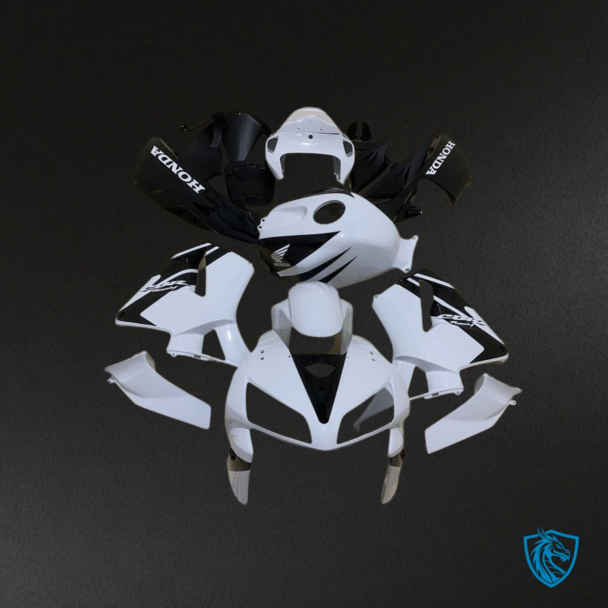 Honda CBR600RR (2005-2006) Black & White - Custom ABS Fairing Kit