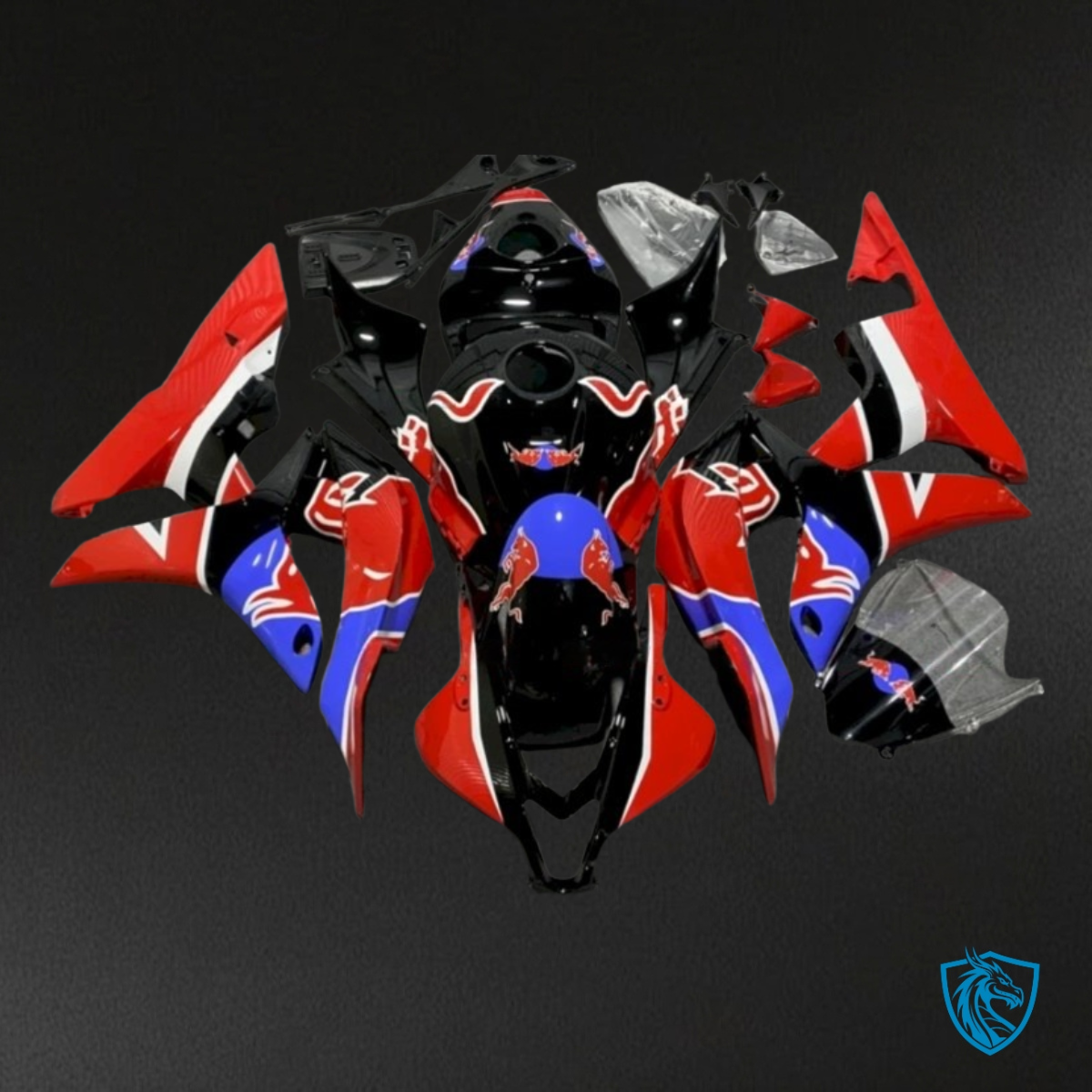 Honda CBR600RR (2007-2008) Blue, Red & Black Red Bull Fairing Kit | ABS Bodywork