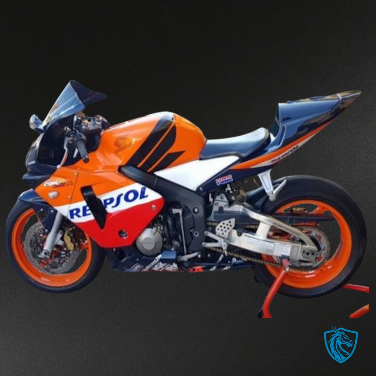 Honda CBR600RR (2003-2004) Black & Red Repsol Fairing Kit - Aftermarket ABS Bodywork