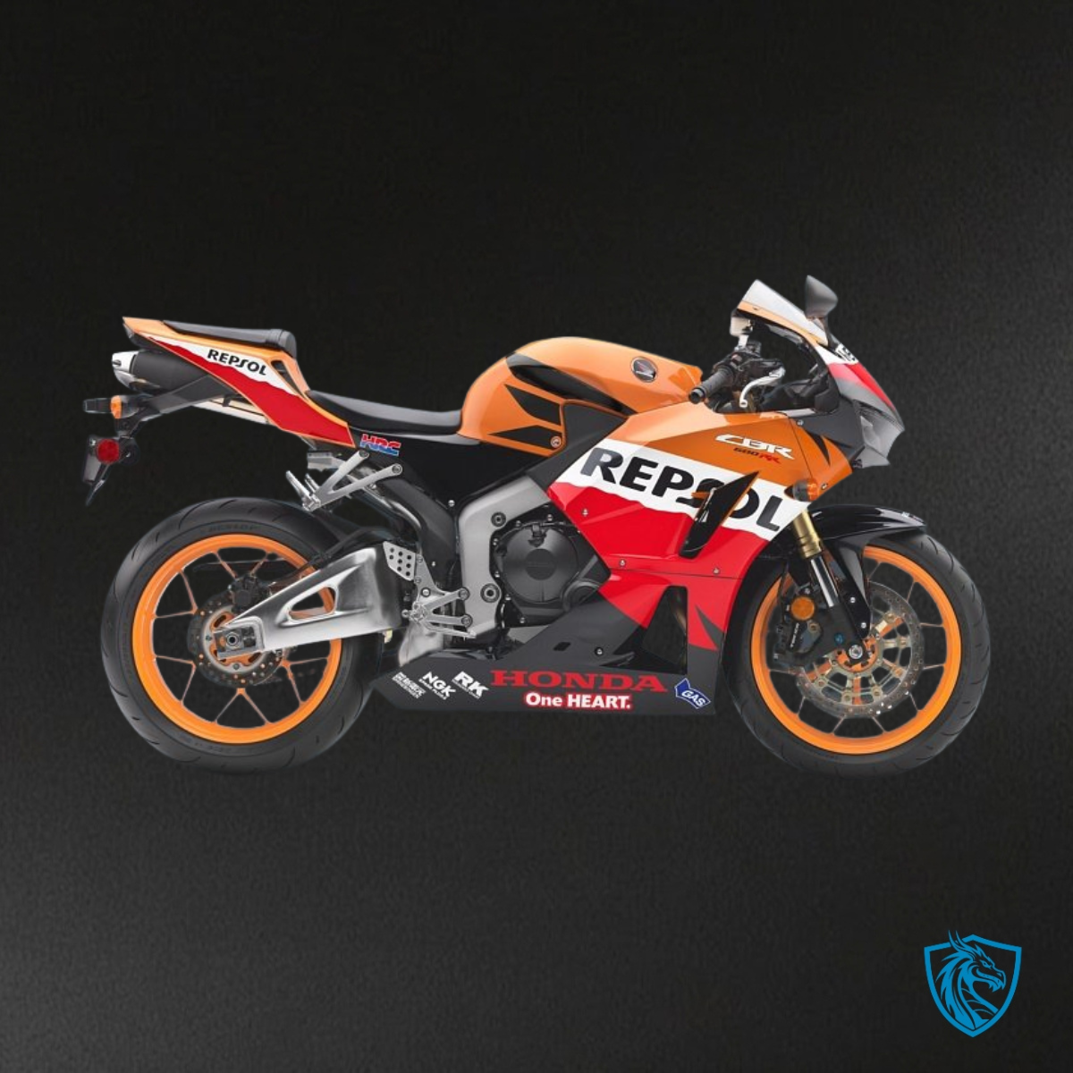 Honda CBR600RR (2013-2018) Glossy Orange & Black Repsol Fairing Kit - Aftermarket ABS Bodywork