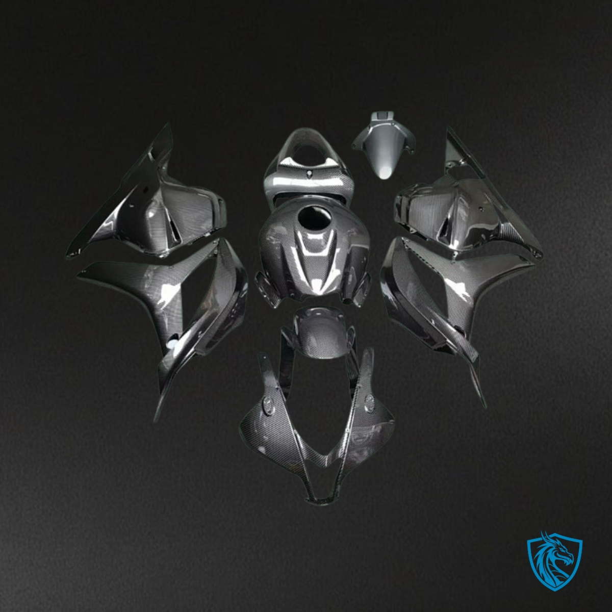 Honda CBR600RR (2009-2012) Black Carbon Fiber - MERGEment Motorcycle Fairings Kit