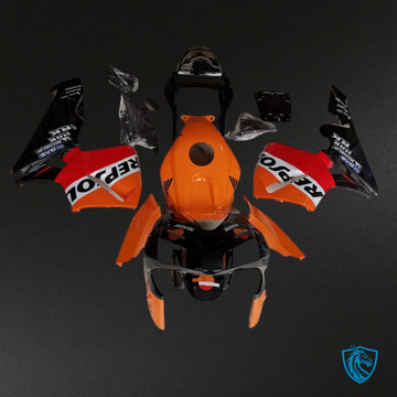 Honda CBR600RR (2003-2004) Black & Red Repsol Fairing Kit - Aftermarket ABS Bodywork