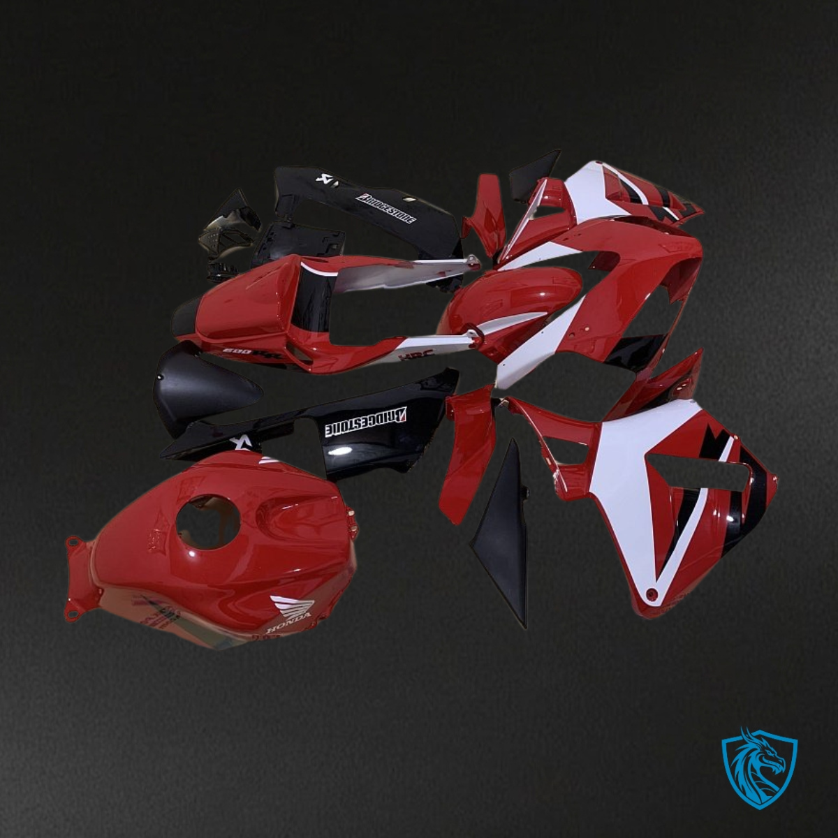 Honda CBR600RR (2003-2004) Gloss Red, White & Black Fairing Kit | ABS Bodywork