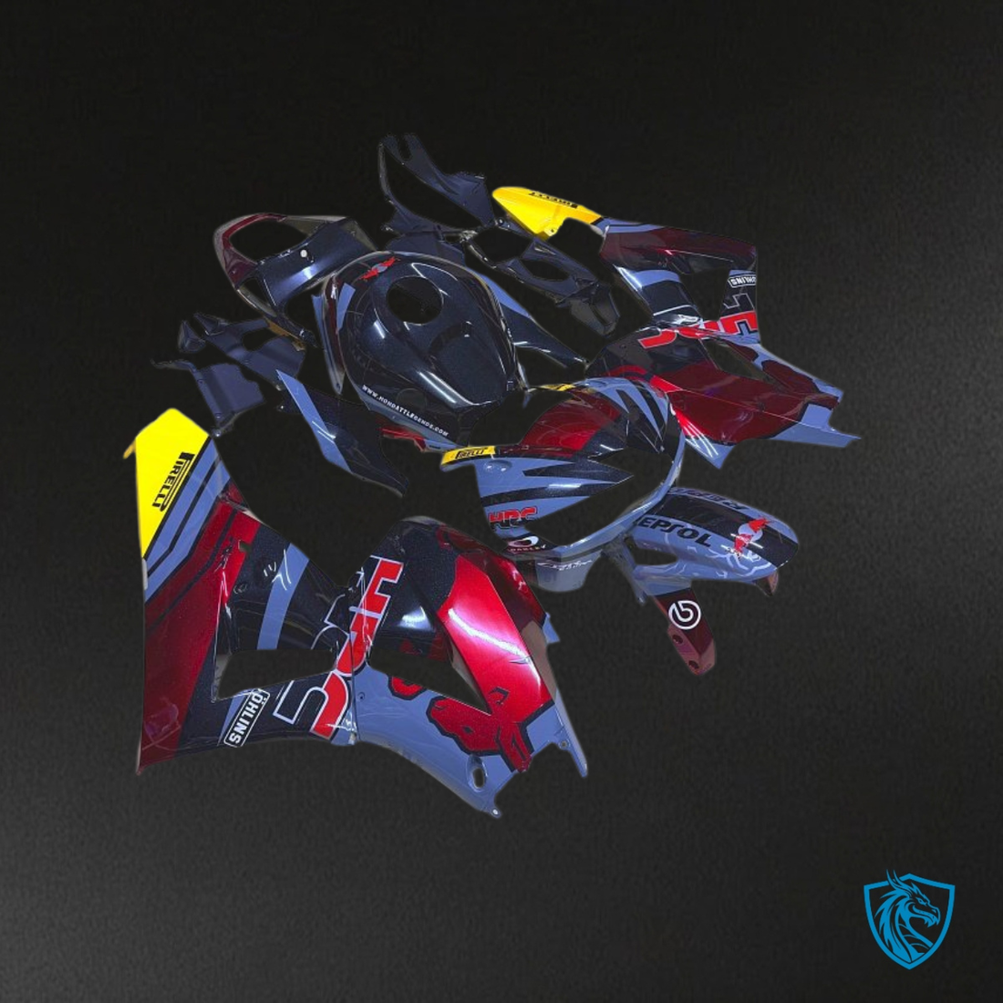 Honda CBR600RR (2013-2018) Gray, Red & Yellow Red Bull Fairing Kit | ABS Bodywork
