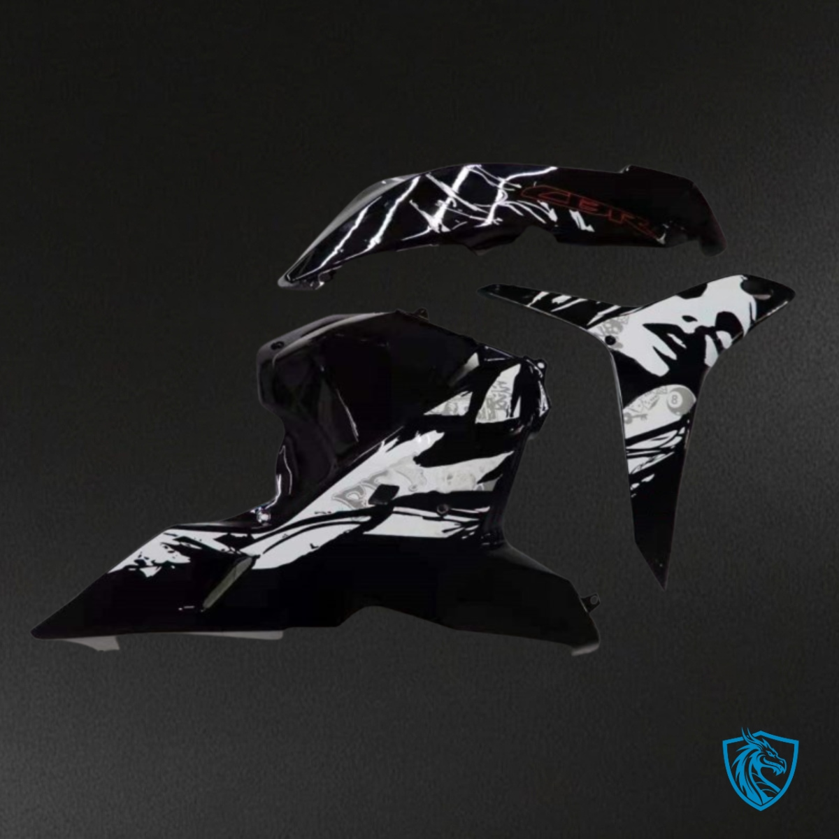 Honda CBR600RR (2009-2012) Gloss White & Black Fairing Kit - Aftermarket ABS Bodywork