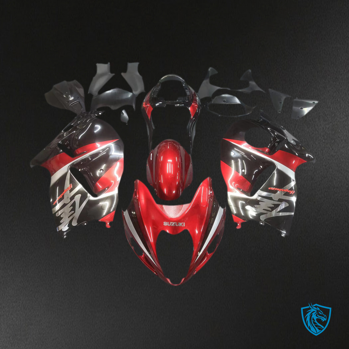 Suzuki GSXR1300 (1999-2007) Gloss Red & Black Generic Fairing Kit - Aftermarket ABS Bodywork