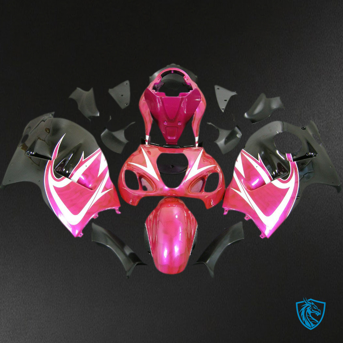 Suzuki GSXR1300 (1999-2007) Pink & Black Generic - Custom ABS Fairing Kit