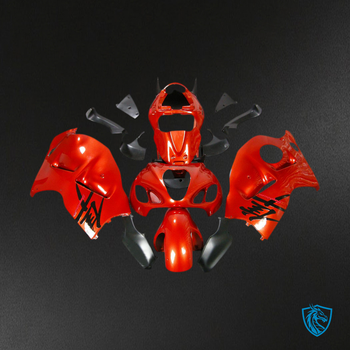 Suzuki GSXR1300 (1999-2007) Gloss Red & Black Injection Fairing Kit - Aftermarket ABS Bodywork