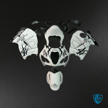 Suzuki GSXR1300 (1999-2007) Gloss White & Black Injection Fairing Kit | ABS Bodywork