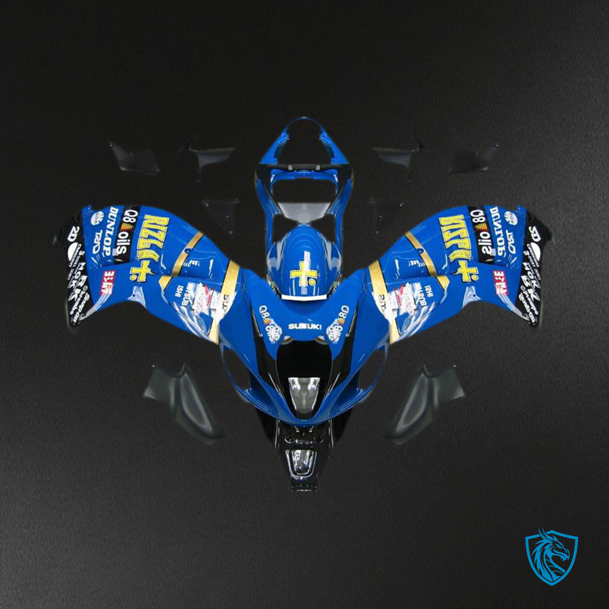 Suzuki GSXR1300 (1999-2007) Gloss Blue & Yellow Generic Fairing Kit - Aftermarket ABS Bodywork
