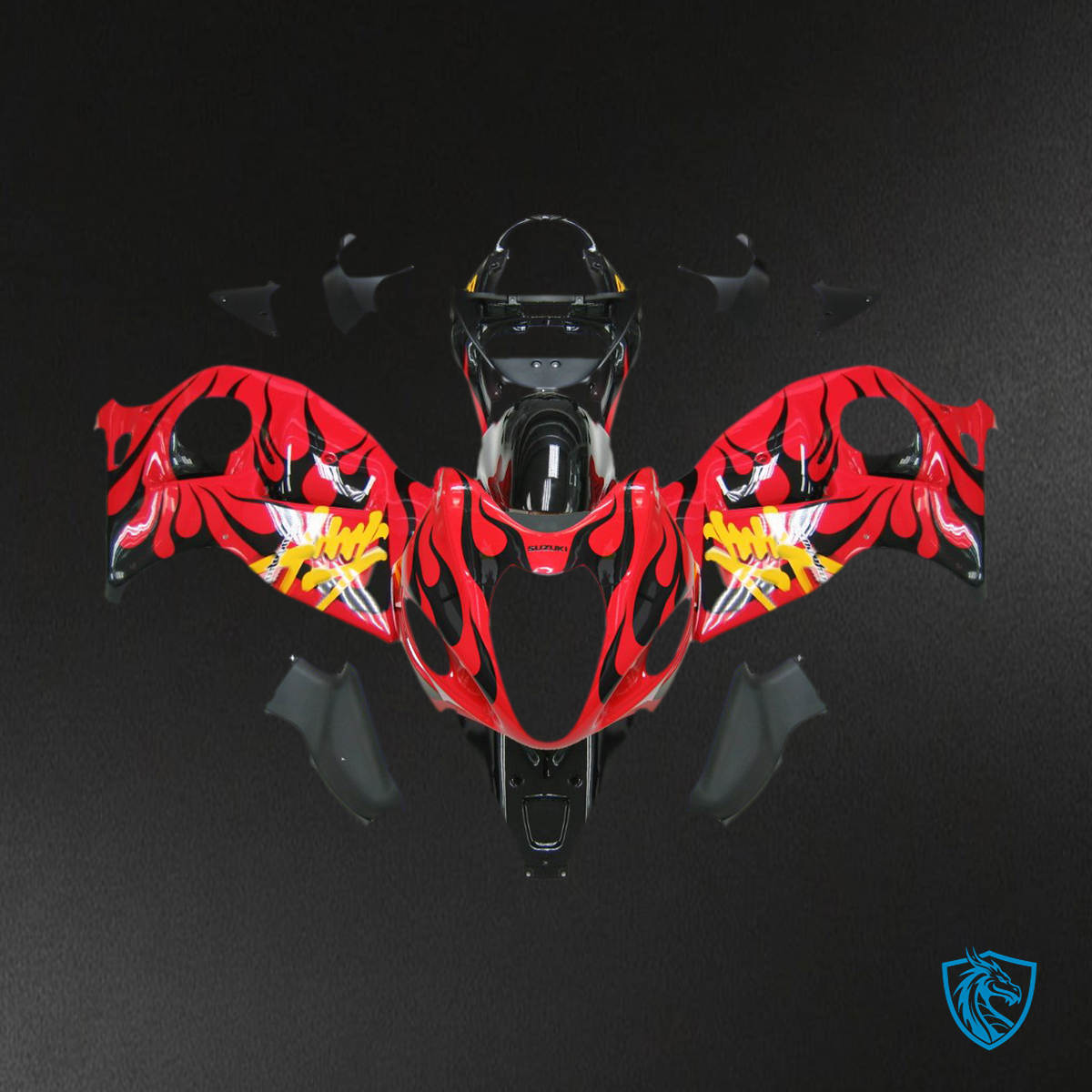 Suzuki GSXR1300 (1999-2007) Red & Black Generic Fairing Kit | ABS Bodywork
