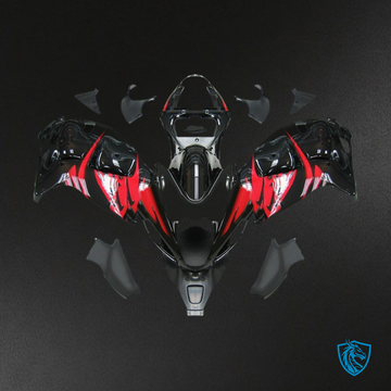 Suzuki GSXR1300 (1999-2007) Gloss Black & Red Generic - Custom ABS Fairing Kit